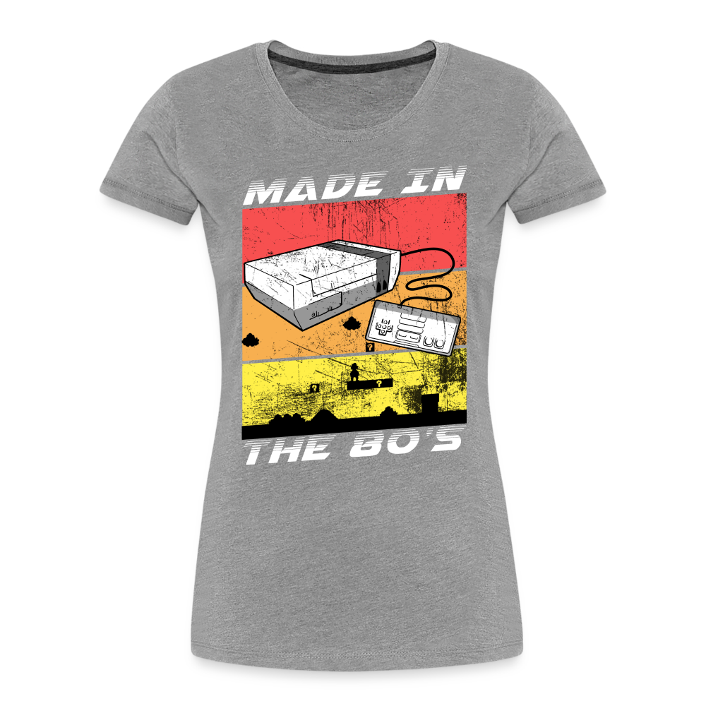 GU 'Made in the 80's' Women’s Premium Organic T-Shirt - White - heather gray