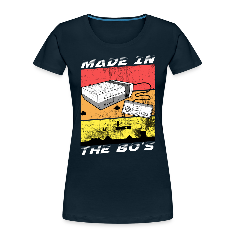 GU 'Made in the 80's' Women’s Premium Organic T-Shirt - White - deep navy