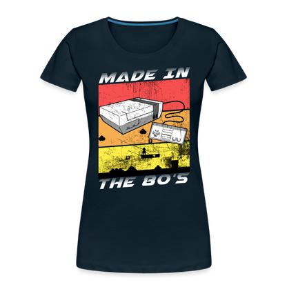 GU 'Made in the 80's' Women’s Premium Organic T-Shirt - White - deep navy