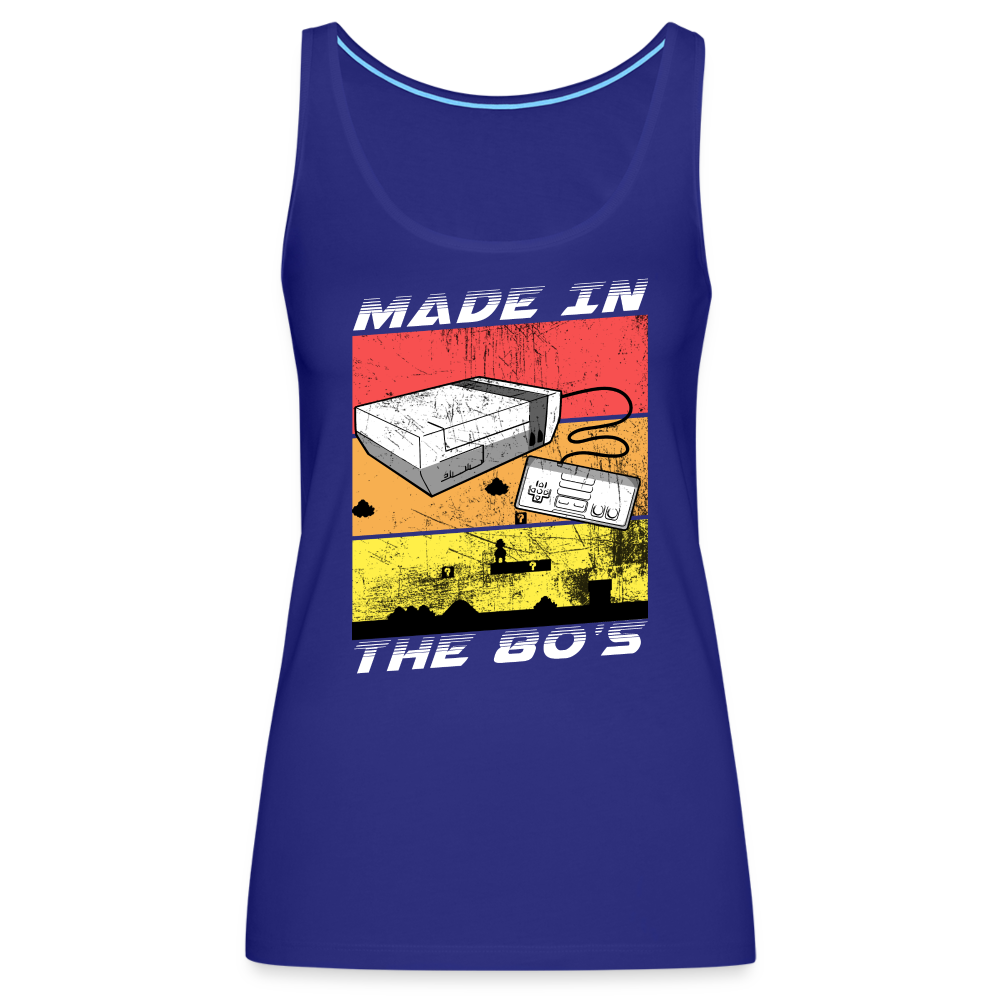 GU 'Made in the 80's' Women’s Premium Tank Top - White - royal blue