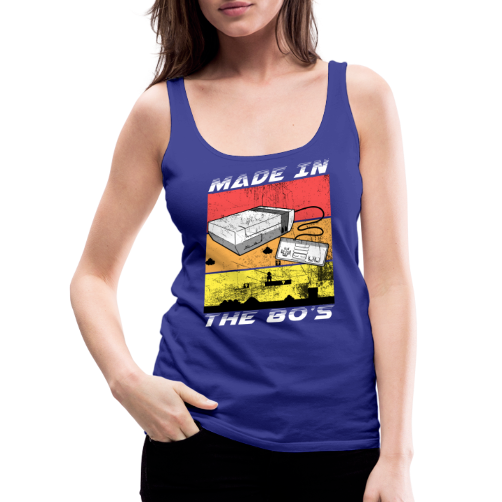 GU 'Made in the 80's' Women’s Premium Tank Top - White - royal blue