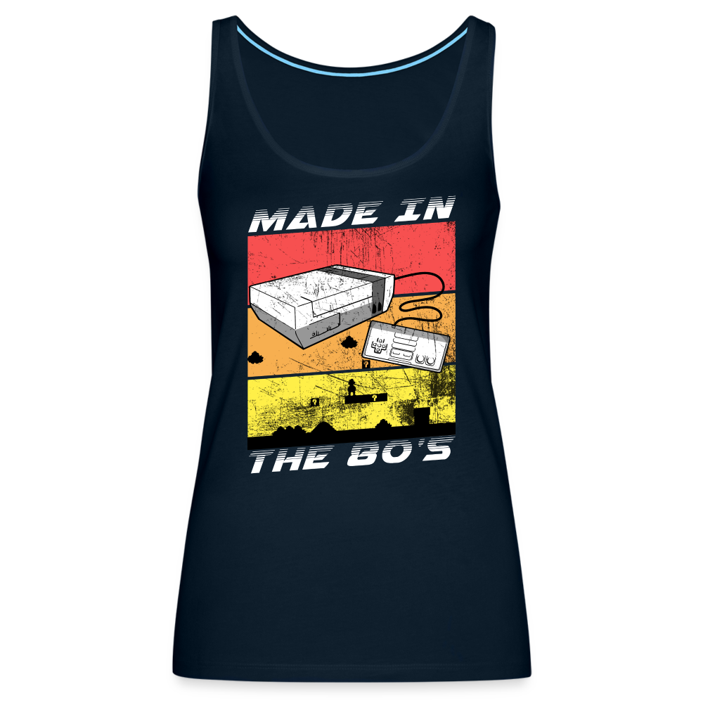 GU 'Made in the 80's' Women’s Premium Tank Top - White - deep navy