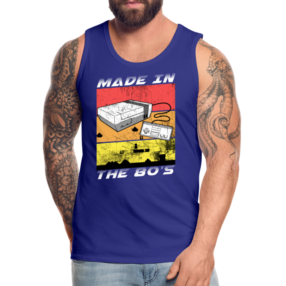 GU 'Made in the 80's' Men’s Premium Tank - White - royal blue