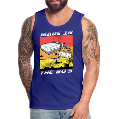 GU 'Made in the 80's' Men’s Premium Tank - White - royal blue