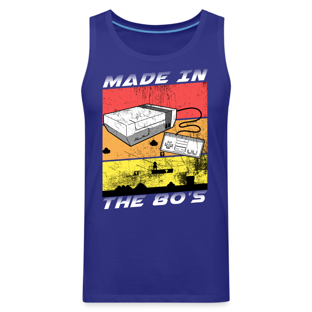 GU 'Made in the 80's' Men’s Premium Tank - White - royal blue