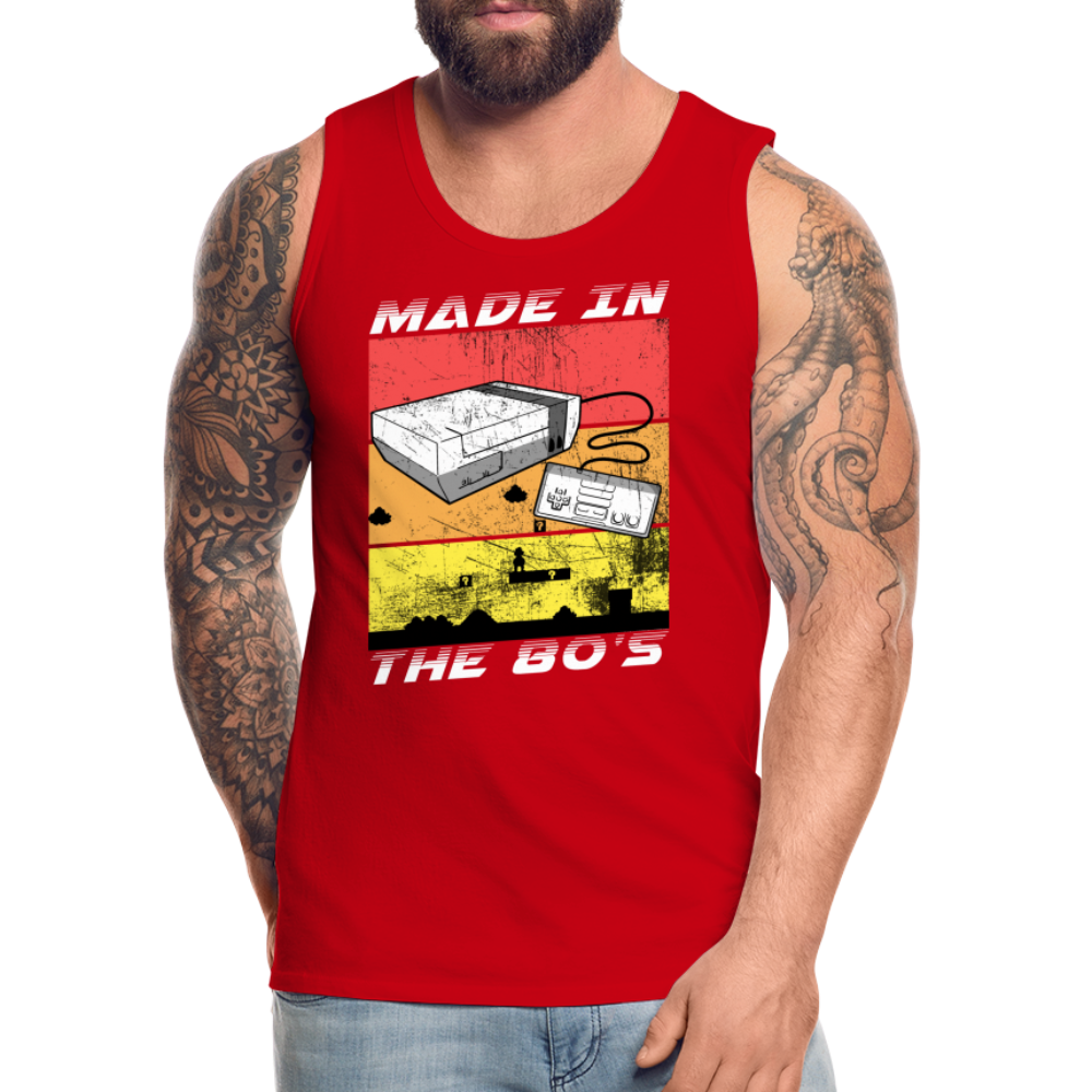 GU 'Made in the 80's' Men’s Premium Tank - White - red