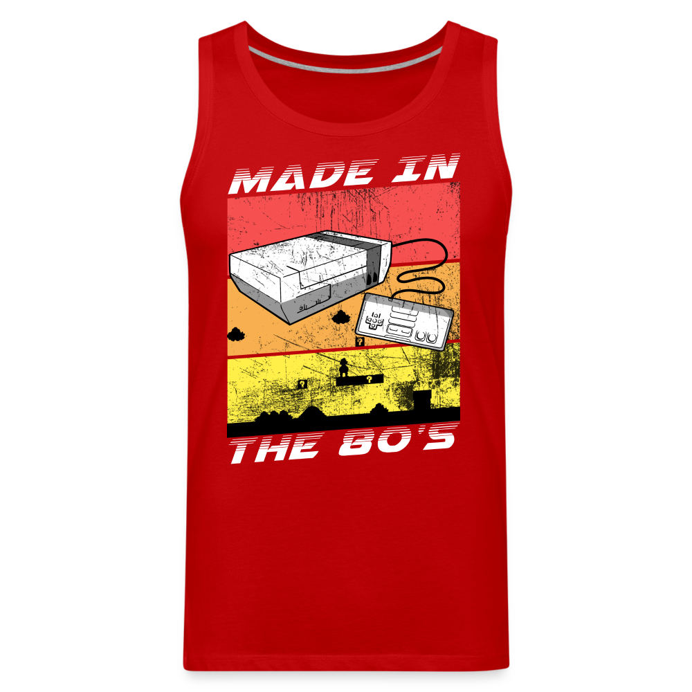 GU 'Made in the 80's' Men’s Premium Tank - White - red