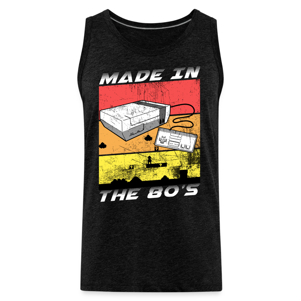 GU 'Made in the 80's' Men’s Premium Tank - White - charcoal grey