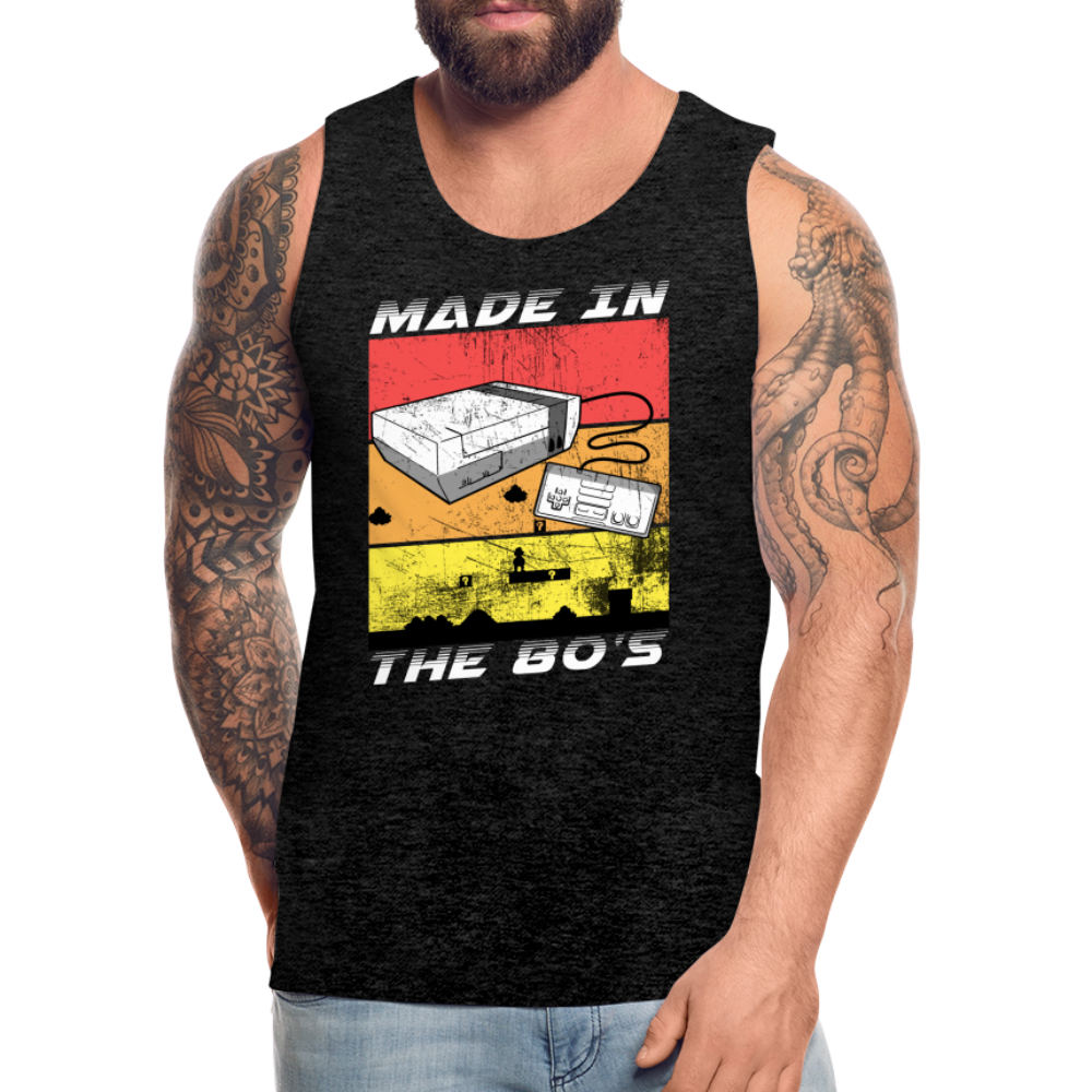 GU 'Made in the 80's' Men’s Premium Tank - White - charcoal grey