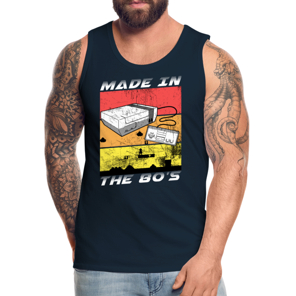 GU 'Made in the 80's' Men’s Premium Tank - White - deep navy