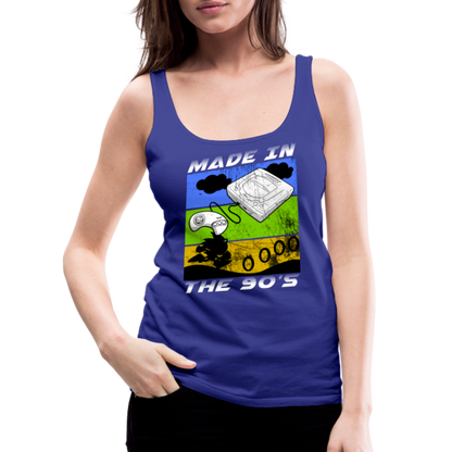 GU 'Made in the 90's' Women’s Premium Tank Top - White - royal blue