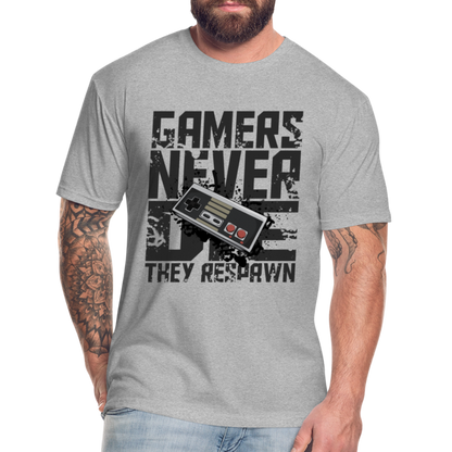 GU 'Gamers Never Die' Fitted T-Shirt - NES - heather gray