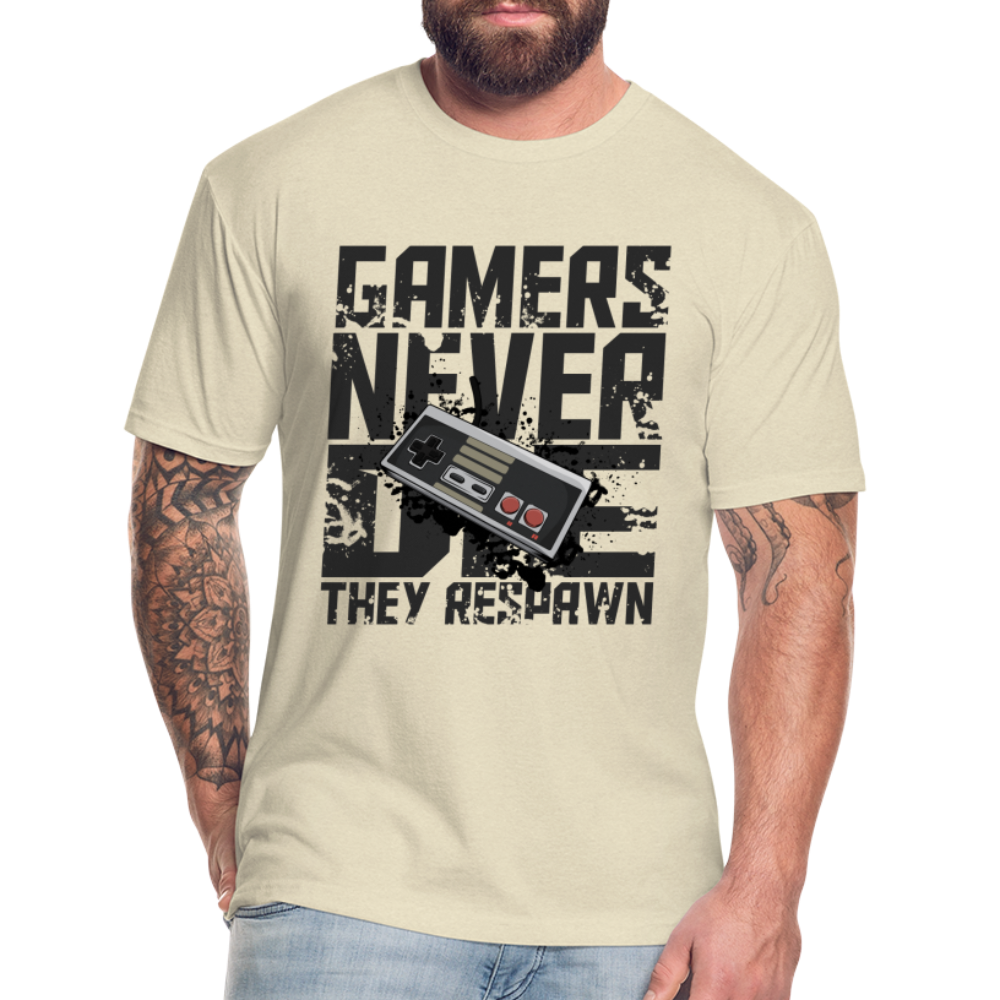 GU 'Gamers Never Die' Fitted T-Shirt - NES - heather cream