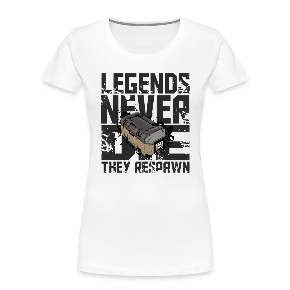 GU 'Legends Never Die' Women’s Premium Organic T-Shirt - white