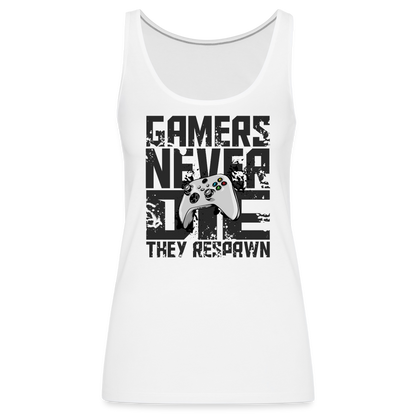 GU 'Gamers Never Die' Women’s Premium Tank Top- XBOX - white