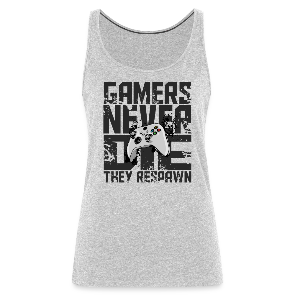 GU 'Gamers Never Die' Women’s Premium Tank Top- XBOX - heather gray