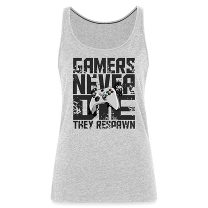 GU 'Gamers Never Die' Women’s Premium Tank Top- XBOX - heather gray