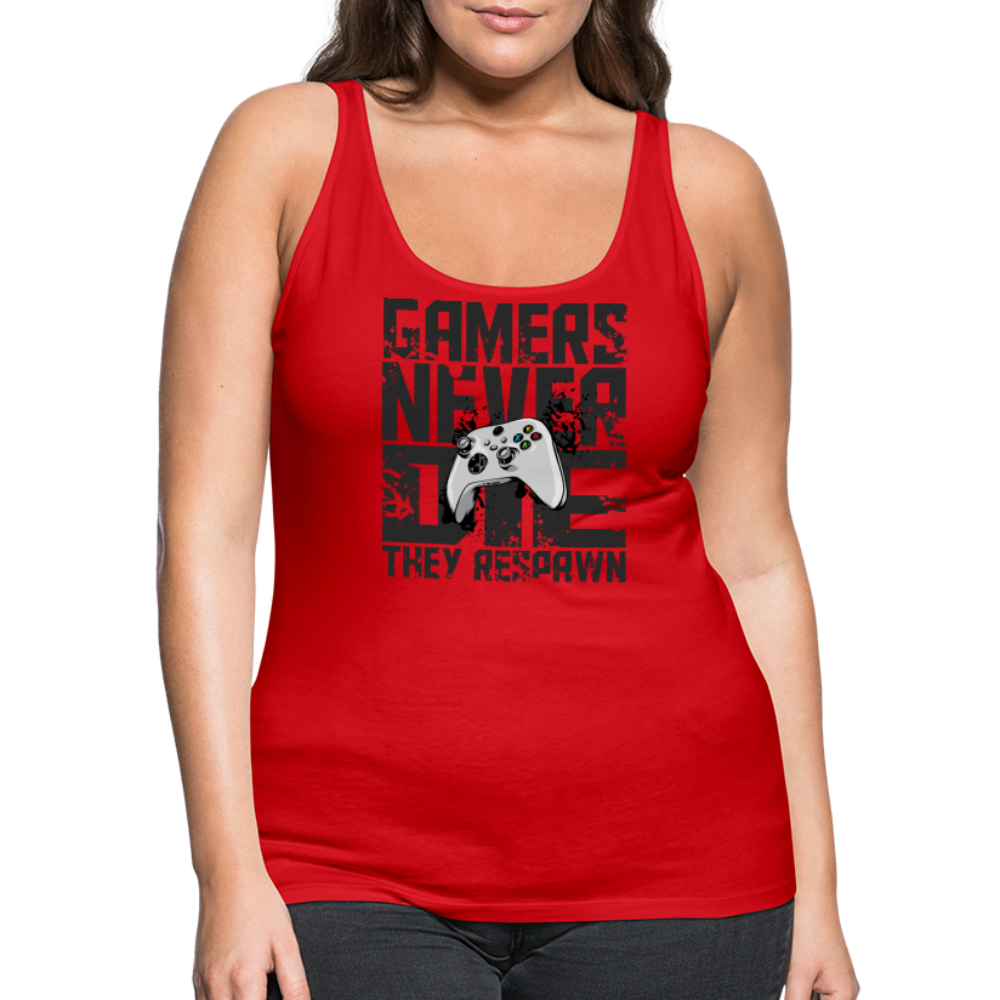 GU 'Gamers Never Die' Women’s Premium Tank Top- XBOX - red