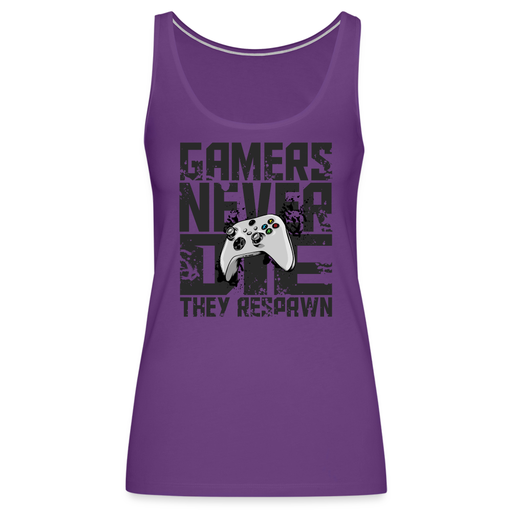 GU 'Gamers Never Die' Women’s Premium Tank Top- XBOX - purple