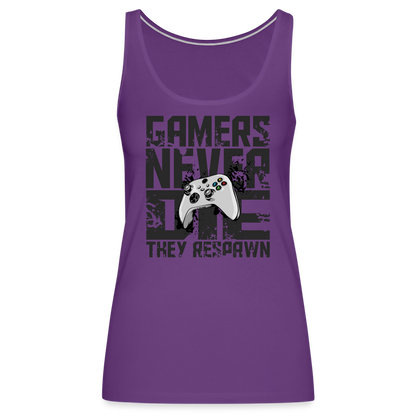 GU 'Gamers Never Die' Women’s Premium Tank Top- XBOX - purple