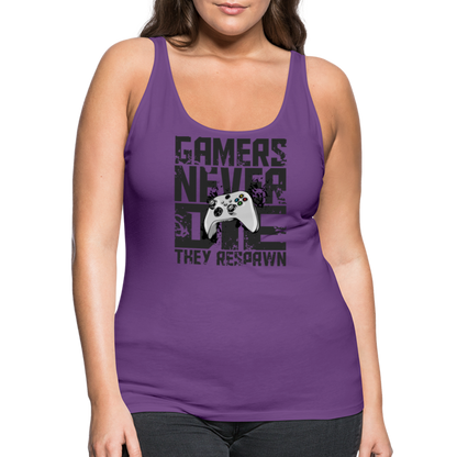 GU 'Gamers Never Die' Women’s Premium Tank Top- XBOX - purple