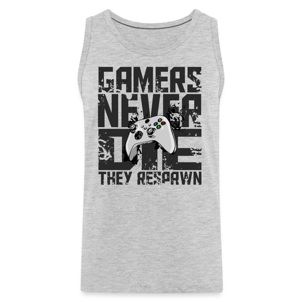 GU 'Gamers Never Die' Men’s Premium Tank- XBOX - heather gray