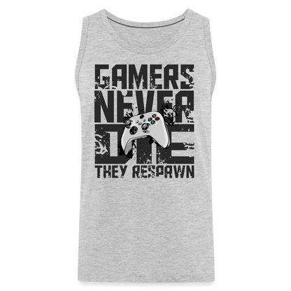 GU 'Gamers Never Die' Men’s Premium Tank- XBOX - heather gray