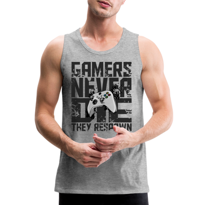 GU 'Gamers Never Die' Men’s Premium Tank- XBOX - heather gray