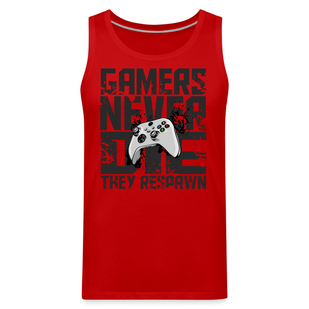 GU 'Gamers Never Die' Men’s Premium Tank- XBOX - red