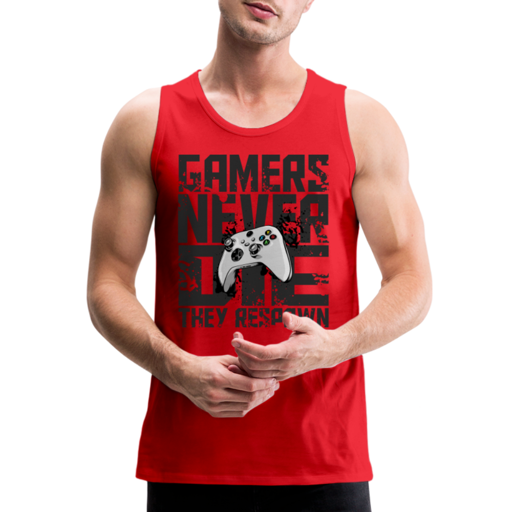 GU 'Gamers Never Die' Men’s Premium Tank- XBOX - red