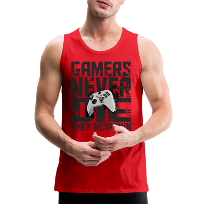 GU 'Gamers Never Die' Men’s Premium Tank- XBOX - red