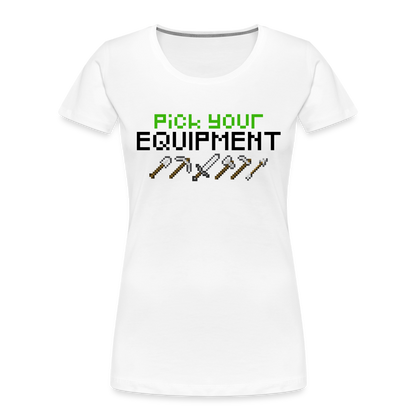 GU 'Pick Your Equipment'  Women’s Premium Organic T-Shirt - white