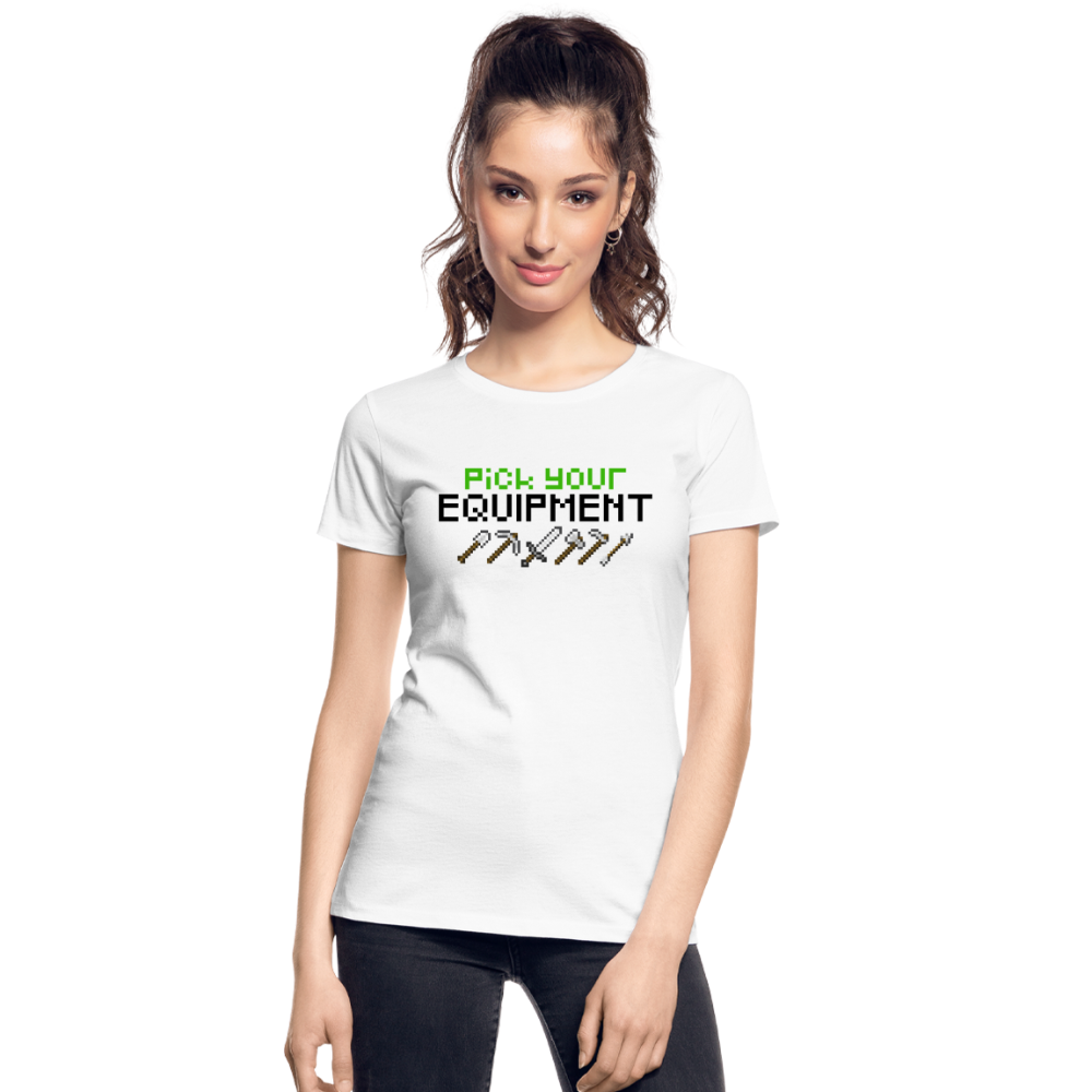 GU 'Pick Your Equipment'  Women’s Premium Organic T-Shirt - white