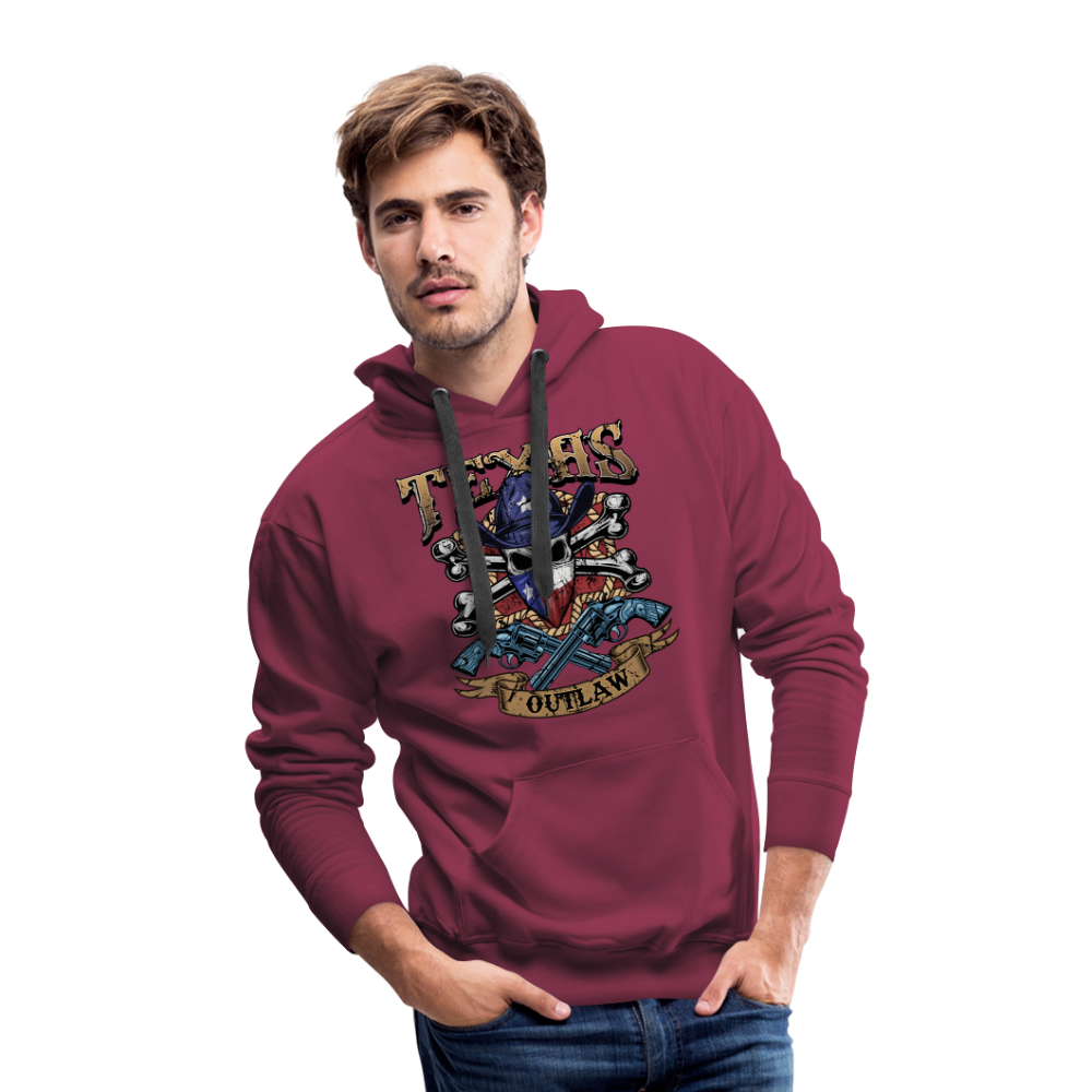 Texas Outlaw Men’s Premium Hoodie - burgundy