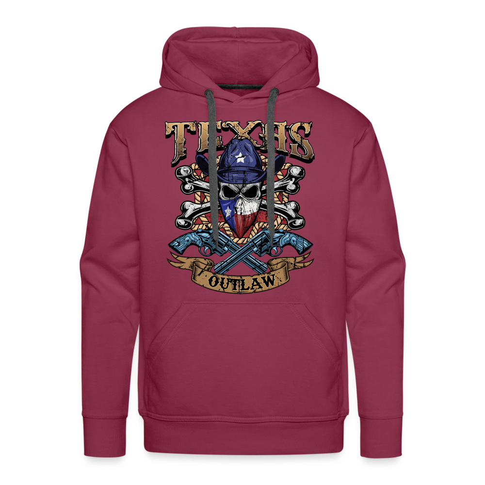 Texas Outlaw Men’s Premium Hoodie - burgundy