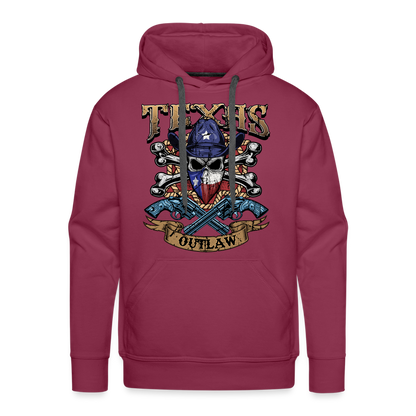 Texas Outlaw Men’s Premium Hoodie - burgundy