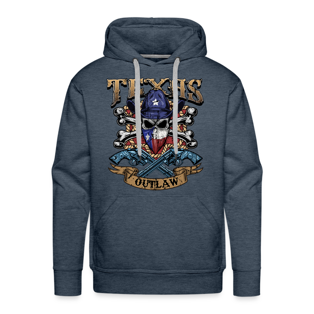 Texas Outlaw Men’s Premium Hoodie - heather denim