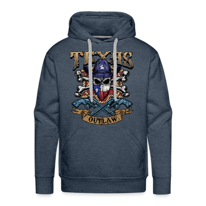 Texas Outlaw Men’s Premium Hoodie - heather denim