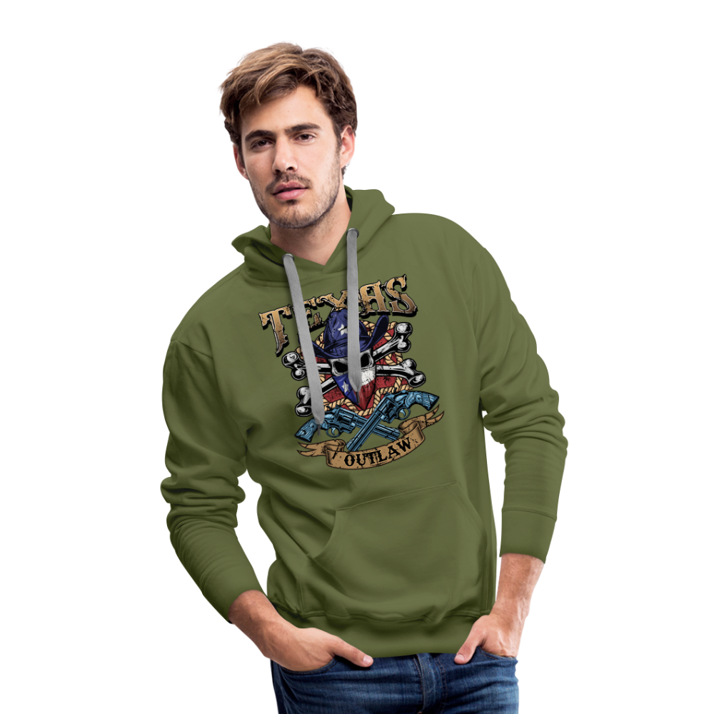 Texas Outlaw Men’s Premium Hoodie - olive green