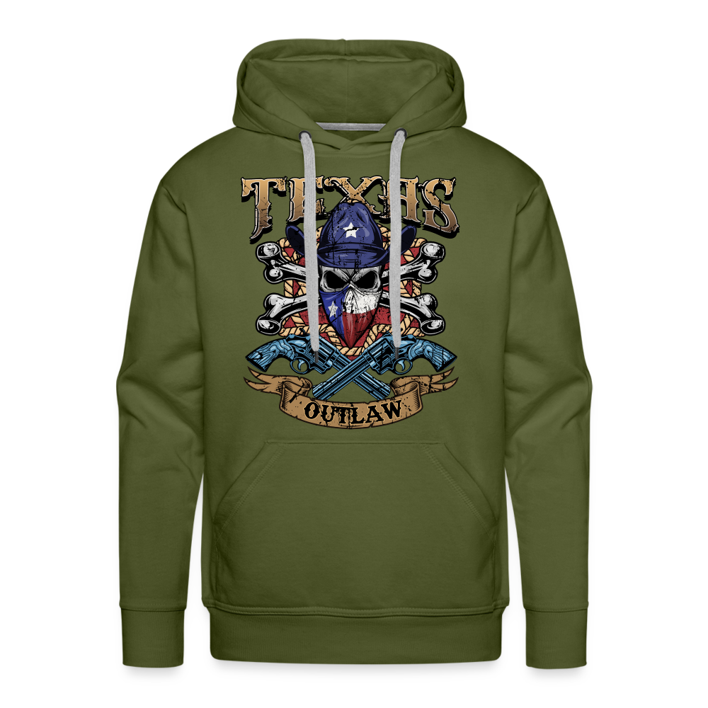 Texas Outlaw Men’s Premium Hoodie - olive green