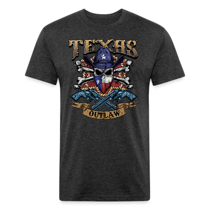 Texas Outlaw Fitted T-Shirt - heather black