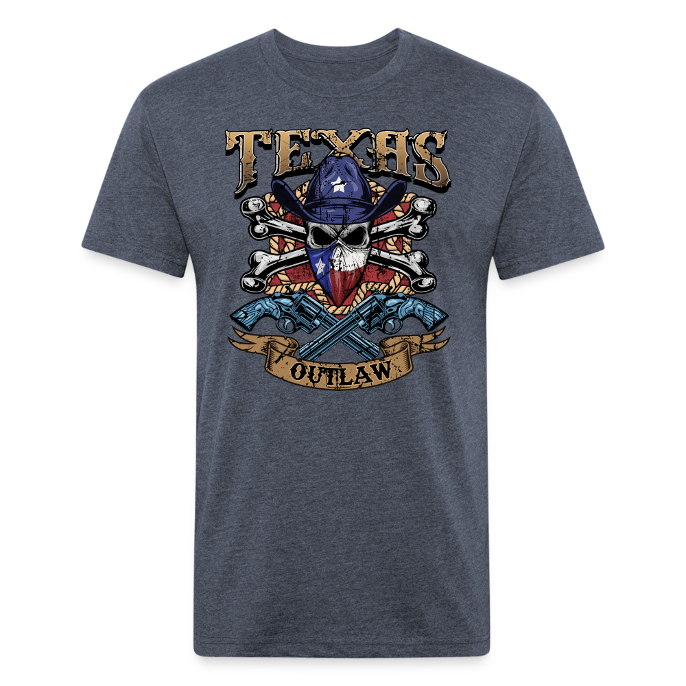 Texas Outlaw Fitted T-Shirt - heather navy