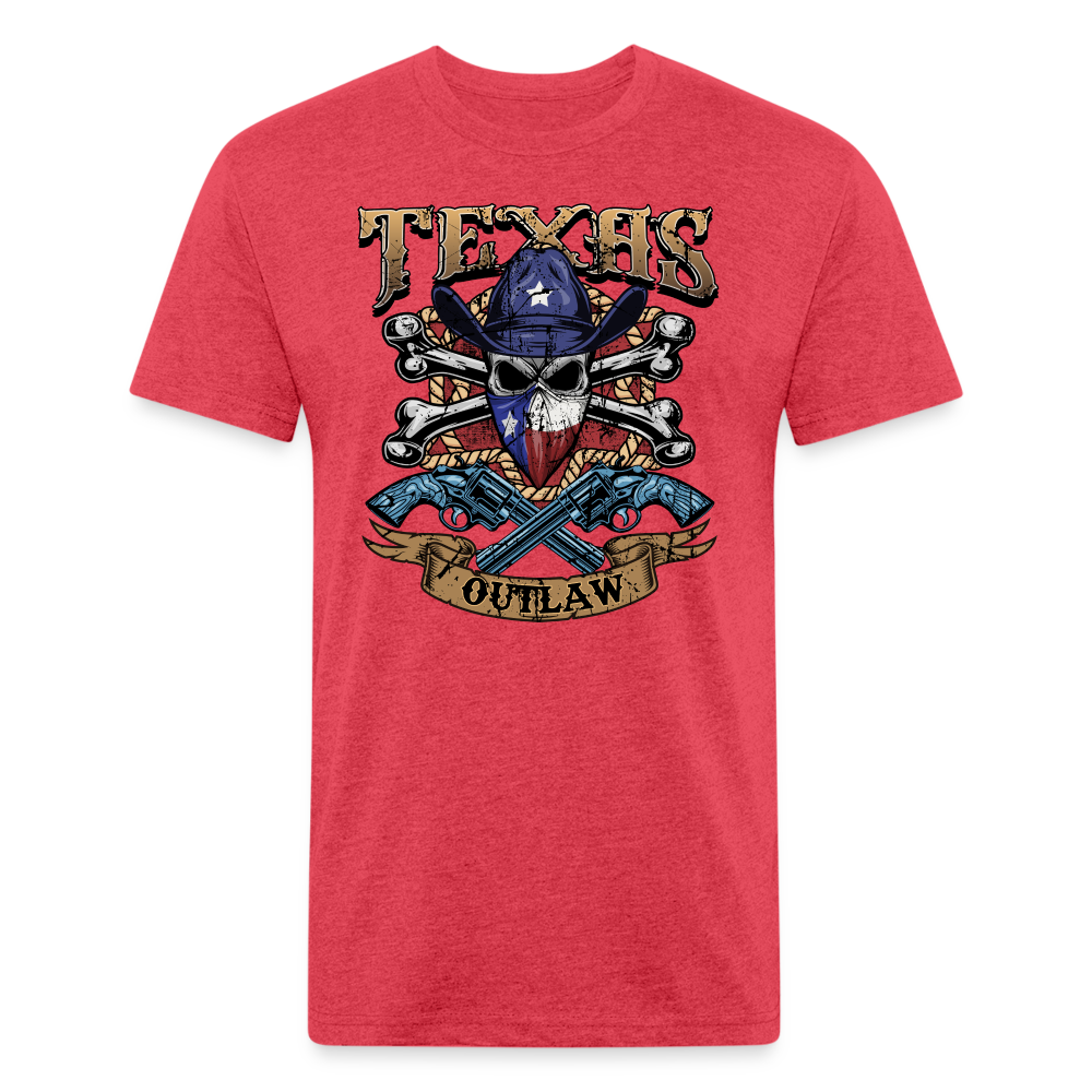 Texas Outlaw Fitted T-Shirt - heather red