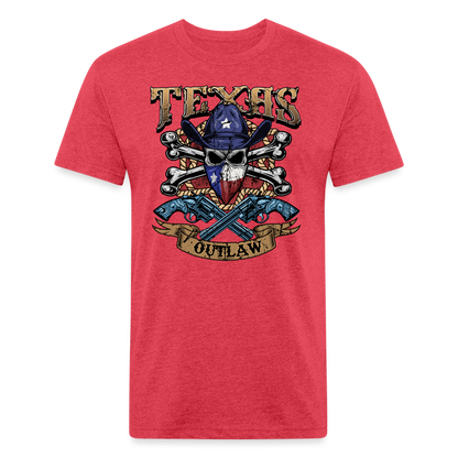 Texas Outlaw Fitted T-Shirt - heather red