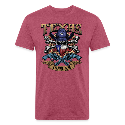 Texas Outlaw Fitted T-Shirt - heather burgundy