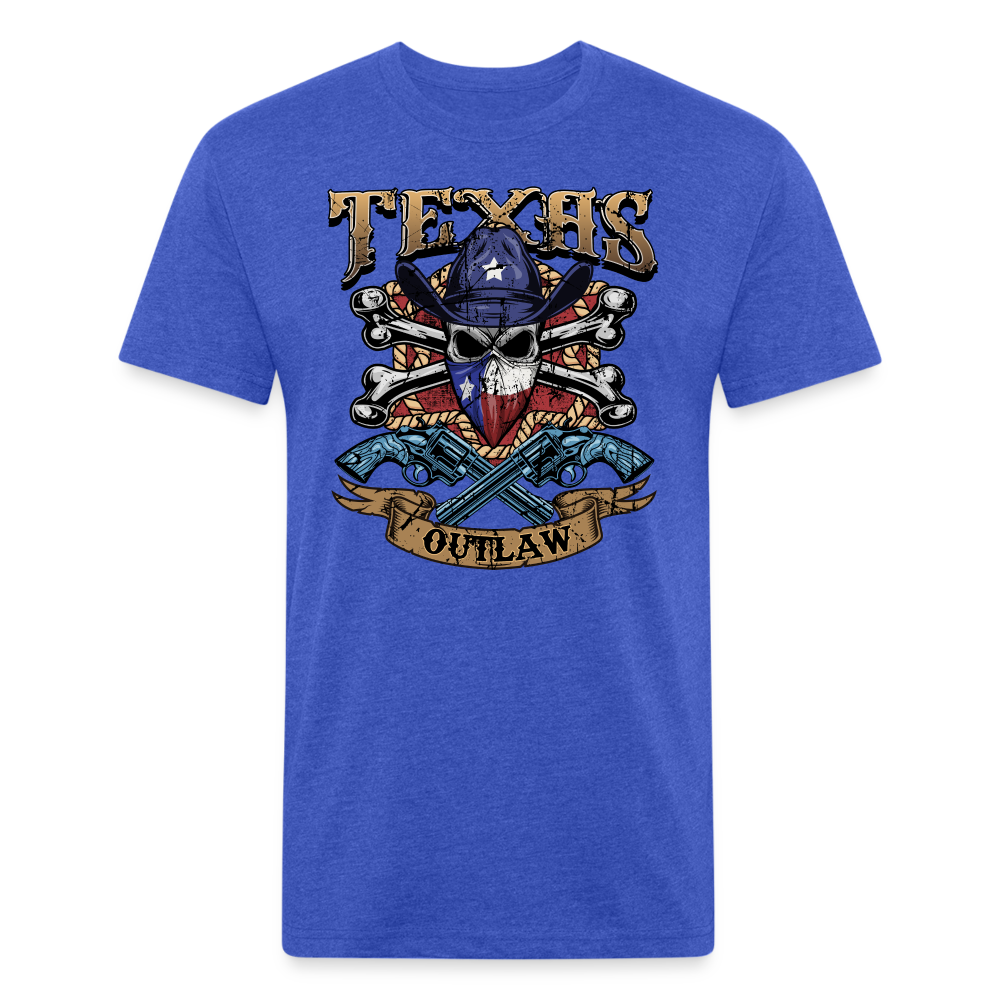 Texas Outlaw Fitted T-Shirt - heather royal