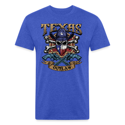 Texas Outlaw Fitted T-Shirt - heather royal