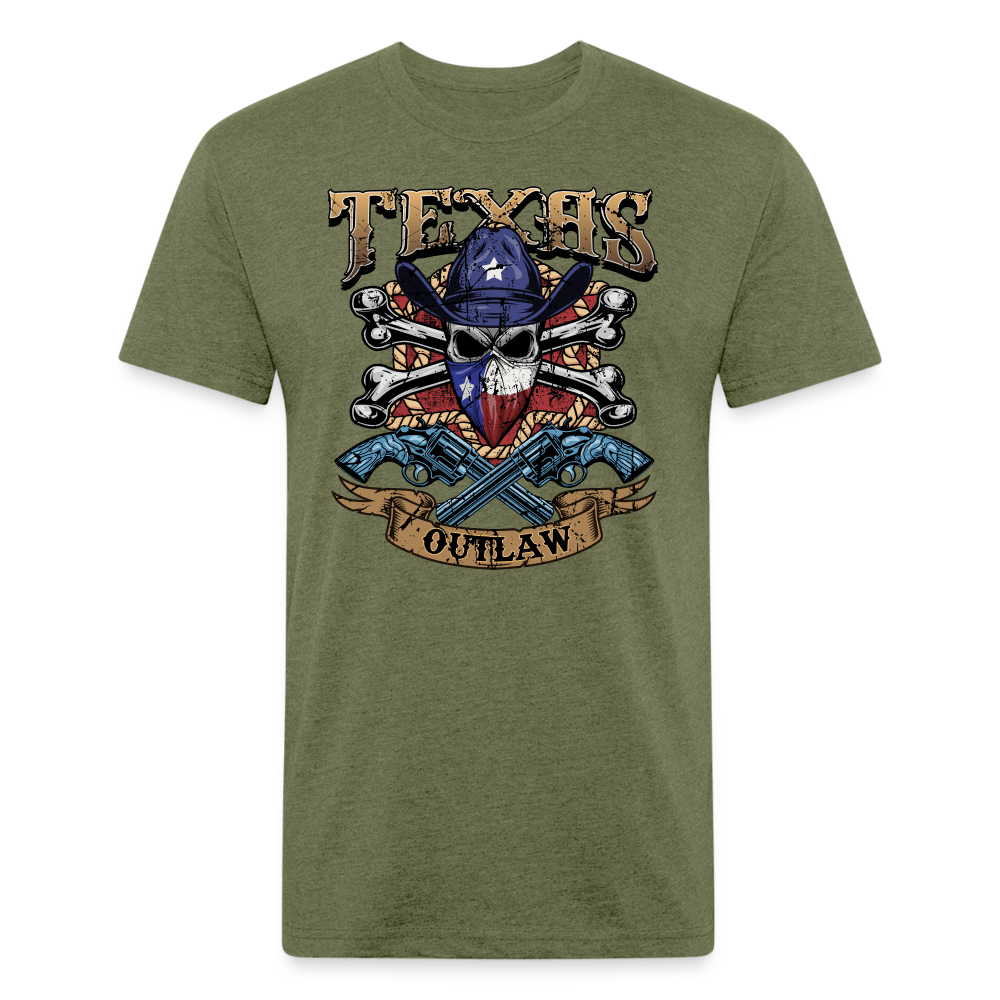 Texas Outlaw Fitted T-Shirt - heather military green