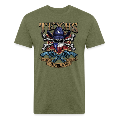 Texas Outlaw Fitted T-Shirt - heather military green