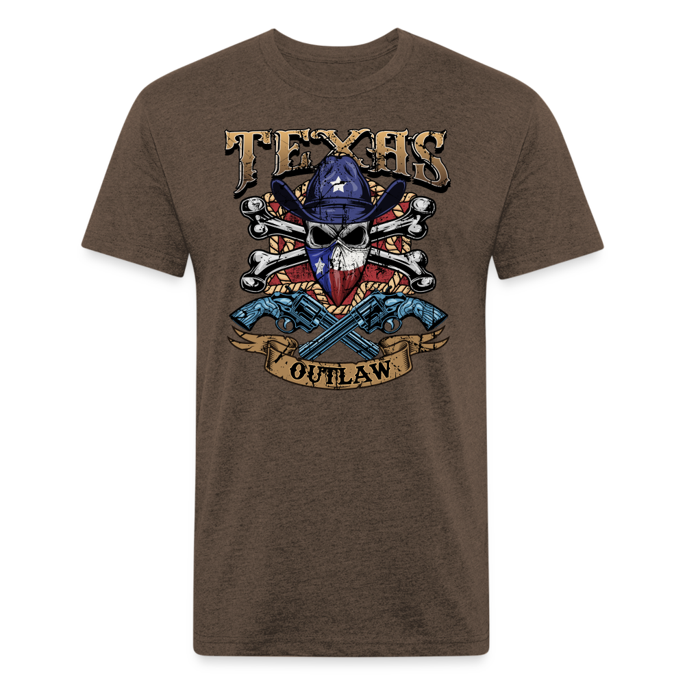 Texas Outlaw Fitted T-Shirt - heather espresso